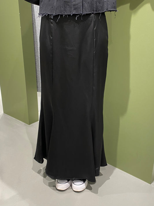 OBJSATEEN Long Skirt - Black