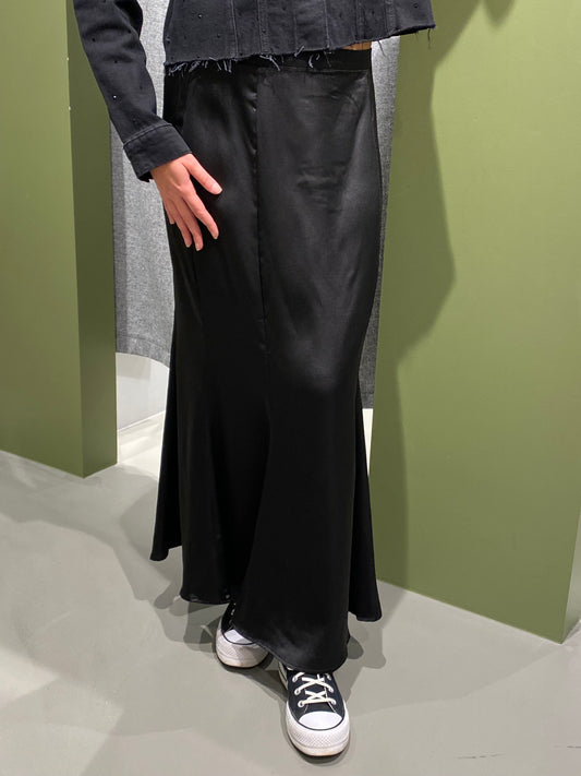 OBJSATEEN Long Skirt - Black